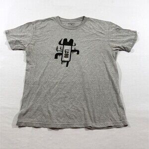 Elwood Mens Gray Graphic Cowboy Western Tee T-shirt Short Sleeve Cotton Crew M